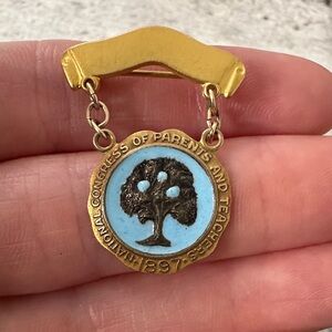 Vintage 10k Gold National Congress Of Teachers Brooch Pin